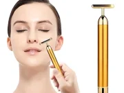 24K Gold Energy Beauty Bar Electric Facial Massage Roller
