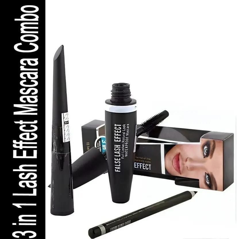 Waterproof Long Lasting 3 in 1 Mascara Eye Liner - Image 2